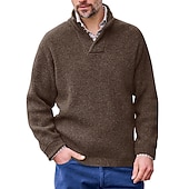 preiswerte Herrenpullover-Herren Zur Seite fahren Kurz gestrickt Stricken Lang Gestrickt Solide / einfarbig V Ausschnitt Warm-Ups Freizeitskleidung Bekleidung Bischof Ganzjährig Schwarz Weiß M L XL