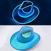 billiga Nyheter-halloween jul el wire light up paljett jazzhatt vuxen neon led lysande festival festklädd keps för män och kvinnor