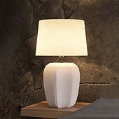 economico lampada da comodino-lampada da comodino lampada da tavolo, moderna lampada da tavolo alta in ceramica retrò 1 pezzo con paralume in tessuto beige lampada da comodino per comodino camera da letto soggiorno camera dei