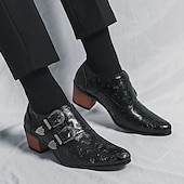 preiswerte Formell-Herrenschuhe aus geprägtem Vintage-Leder mit Doppelschnalle - formelle Abendschuhe für Hochzeiten und besondere Anlässe