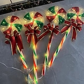 Недорогие уличные рождественские огни-Рождественские солнечные леденцовые дорожные ог lights 80 LED 4 в 1 для улицы 25 дюймов 8 режимов освещения подсвеченные мятные трости рождественские украшения водонепроницаемый подключаемый