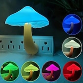 economico Lampada proiettore e proiettore laser-3 confezioni di simpatiche luci notturne a fungo con sensore dal tramonto all&#039;alba - Lampada plug-in a LED a 7 colori per la camera dei bambini e la scuola materna