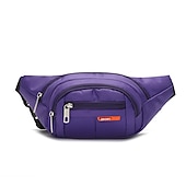 billiga Sportväskor-unisex svart vattentät midjeväska - fannypack med flera fickor med justerbar rem, slitstark bältesväska för resor, sport, vandring och utomhusaktiviteter