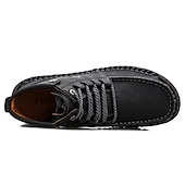 abordables Baskets-bottines en cuir vintage pour hommes – chaussures d&#039;extérieur décontractées à lacets avec semelle antidérapante durable