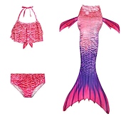 olcso Lányok jelmezei-Sellő Ariel Mermaid Tails Fürdőruha Bikini Hableány Szabadság for Lány Gyermek Álarcos mulatság