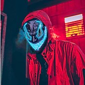 olcso Maszkok-halloween maszk led purge világít világítással deadpool maszk ijesztő jelmez karneváli cosplay partihoz könnyű halloween jelmezek