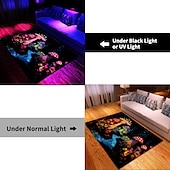 preiswerte Blacklight Teppiche-Fantasy-Pilz-Schwarzlicht-Teppich, Bodenmatte, UV-reaktiver, im Dunkeln leuchtender Teppich, großer rutschfester Teppich für Raumdekoration