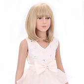 economico Parrucche da festa-parrucca nera per bambini parrucca nera bob per bambini parrucca nera corta per ragazze festa cosplay parrucca sintetica con rete di rose da indossare tutti i giorni parrucche di carnevale