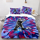 cheap Duvet Cover Sets-3Pcs/2Pcs Basketball Print Duvet Cover Set Bedding Sets Comforter Cover with Soft Lightweight Microfiber
