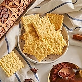 baratos Utensílios &amp; Aparelhos de Cozinha-rolo de massa em relevo (13,77&#039;&#039;x1,77&#039;&#039;), rolo de massa de madeira, rolo de massa quadrado com padrão de flor, para pizza, torta, biscoitos, bolinhos, macarrão e muito mais, utensílios de cozinha,