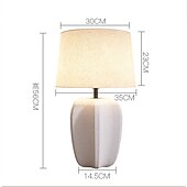 economico lampada da comodino-lampada da comodino lampada da tavolo, moderna lampada da tavolo alta in ceramica retrò 1 pezzo con paralume in tessuto beige lampada da comodino per comodino camera da letto soggiorno camera dei