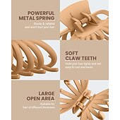 זול אביזרי עיצוב שיער-קליפסים לשיער לנשים, אטבי טפרים גדולים בגודל 4.7 אינץ' לשיער דק ארוך ועבה, אטבי שיער לסת גדולה עם אחיזה חזקה מט מונע החלקה, אביזרי שיער לעיצוב נשים בנות מתנות לחג המולד גרביים