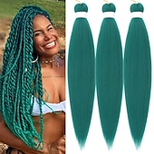 cheap Crochet Hair-Ginger Golden Ombre Braiding Hair Pre Stretched Kanekalon Braiding Hair Box Braids Human Hair Extensions 26 inch