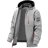 voordelige 3D-hoodies voor heren-Voor heren Brief Grafische prints Hoodies Lange mouw Sweatshirts Capuchon Modieus Dagelijks Vakantie Uitgaan Lente &amp; Herfst Donkerblauw Donkergrijs Grijs Kleding Ontwerper S M L XL 2XL 3XL
