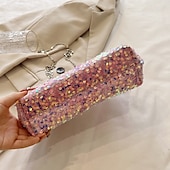 levne Psaníčka a kabelky na večer-Dámské Kabelka Večerní Bag Spojkové vaky Syntetický Párty Štando Svatebnívečírek Flitry Velká kapacita Anti-Dust Pevná barva Bílá Růžová Modrá