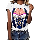 baratos Vestuário Gráfico-Japonesa/Curta Anime 3D Bávaro Estilo de rua Camiseta Arte Gráfica para Mulheres Adulto Impressão 3D  para Cerveja Oktoberfest Baile de Máscaras Casual / Diário