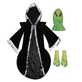 billige Guttens Halloween-kostymer-Barn Gutt Halloween Kappe Yttertøy Tegneserie Langermet Frakk Ytelse Mote Alien-sjef Høst Vinter 7-13 år