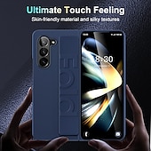 Χαμηλού Κόστους Samsung Θήκη-Θήκη Τηλεφώνου για Samsung Galaxy Z Fold 6 Z Fold 5 Z Fold 4 Z Fold 3 Πίσω Κάλυμμα Φορητό Πλαίσιο Στήριξης με Ρώσικα Πλεξίματα TPU Σιλικόνη