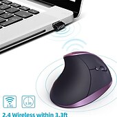 baratos Ratos-mouse vertical recarregável mouse sem fio ergonômico 2.4g receptor usb 1600 dpi ajustável mouse de 6 botões
