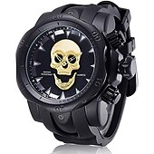 cheap Quartz Watches-Men&#039;s Quartz Watch Creative Skull Head Fashion Silicone Band Sport Analog Quartz Wristwatch Halloween Gift for Men