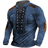 cheap Vintage T shirts-Men&#039;s Letter Graphic Prints Graphic Tee Vintage Shirt Long Sleeve T shirt Shirt Fashion Designer Casual Outdoor Vacation Daily Wear Black Brown Green Spring &amp;  Fall Clothing Apparel S M L XL 2XL 3XL