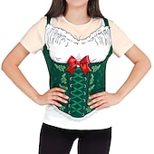 halpa Graafinen Vaatetus-T-paita Anime 3D baijerilainen Katutyyli T-paita Kuvitettu varten Naisten Aikuisten 3D-tulostus varten Karnevaali Oktoberfest-olut Naamiaiset Rento / arki Festivaali