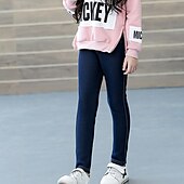 preiswerte Unterteile-kinderkleidung Mädchen Hose Feste Farbe Modisch Tasche Outdoor 7-13 Jahre Herbst Schwarz Dunkelblau