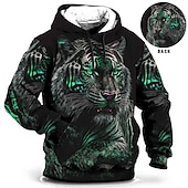 abordables Sweats à capuche pour hommes-Homme Animal Impressions Graphiques Sweat à capuche Sweats à capuche Sweatshirt Pull manche longue Sweat à capuche À capuche Quotidien Impression 3D Fête Sortir Vêtements de rue Jaune Bleu Imprimé