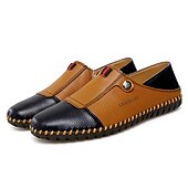 cheap Men&#039;s Slip-ons &amp; Loafers-Men&#039;s Casual Leather Loafers – Slip-On Two-Tone Driving Shoes with Non-Slip Sole for Daily Wear