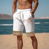 baratos shorts de suor 3d masculino-Homens Sol Estampas Abstratas Shorts de moletom Shorts de praia Shorts Terry Cintura Média Estilo Étnico Retro Vintage Diário Feriado Streetwear Com Cordão Cintura elástica Impressão 3D Designer Roupa