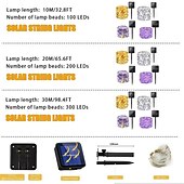 cheap Solar String Lights-Solar Copper Wire Lights Led Fairy Lights String Outdoor Waterproof Ground Plug Decorative Lights Christmas Lights