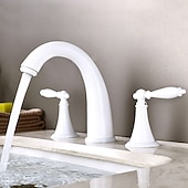 cheap Multi Holes-Widespread Bathroom Faucet Sink Mixer Basin Taps, Twin Handle Vessel Tap with Cold and Hot Hose