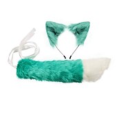 cheap Hair Styling Accessories-Handmade Cosplay Children&#039;S Performance Anime Cute Fox Color Rabbit Fur Animal Ears Hair Hoop Tail Accessory Set
