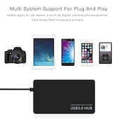 Недорогие USB-концентраторы-USB-концентратор 3.0, 4-портовый ультратонкий USB-концентратор 3.0, портативный адаптер, высокоскоростное расширение, мульти-разветвитель USB-концентратора, кабель-адаптер для ПК, ноутбука
