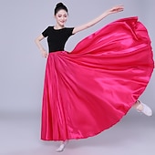 voordelige Buikdanskleding-Buikdans Latijnse dans Ballroomdansen Rokken Pure Kleur Dames Prestatie Feest Hoog POLY