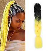 cheap Crochet Hair-Jumbo Braids Crochet Braids Hair Extension Three Tone Ombre Color Rainbow Jumbo Braiding For Twist Braiding Jumbo Box Braiding Hair 1pc/3pcs/5pcs