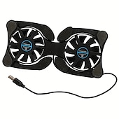 cheap Stands &amp; Cooling Pads-Foldable USB Cooling Fan Mini Notebook Cooler Cooling Pad Quiet Stand Double Fans For 7 to 15 Inch Notebook Laptop PC