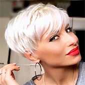 economico Parrucche trendy sintetiche-parrucche corte pixie cut con frangia bionda mista marrone parrucche sintetiche miste marroni per le donne nere parrucche corte pixie per le donne parrucche del partito di cosplay di halloween