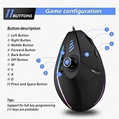 cheap Mice-Gaming Mouse Programmable 11 Buttons USB Wired RGB Optical Remote Ergonomic Mouse Gamer Mice For PUBG LOL