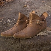 cheap Footwear-Vintage Medieval Renaissance Shoes Flat Jazz Boots Turn Shoes Pirate Viking Ranger Solid Colored Men&#039;s Women&#039;s Unisex Celtic Pirate Fantasy Halloween Carnival Masquerade Casual Daily LARP Ren Faire