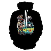 cheap Cartoon &amp; Movie Character Graphic-Halloween Zombie Hoodie Print 3D Front Pocket Graphic For Couple&#039;s Men&#039;s Women&#039;s Adults&#039; Halloween Carnival Masquerade 3D Print Vacation Halloween
