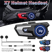 cheap Motorcycle Helmet Headsets-X7 Bluetooth 5.0 Motorcycle Helmet Headset Headphone Wireless Motorcycle Handsfree Stereo Earphone MP3 Speaker Waterproof