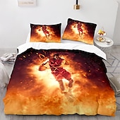 cheap Duvet Cover Sets-3Pcs/2Pcs Basketball Print Duvet Cover Set Bedding Sets Comforter Cover with Soft Lightweight Microfiber