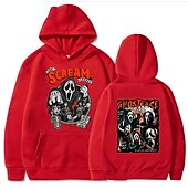 levne Halloweenská grafika-předvečer Všech svatých Výkřik Ghostface Kostlivec Kapuce Tisk Přední kapsa Grafika Pro Pro páry Pánské Dámské Dospělé předvečer Všech svatých Karneval Plesová maškaráda Horká ražba předvečer Všech