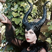 olcso Kiegészítők-Halloween Boszorkány Maleficent Sapka Halloween Kellékek Ökör Tülkök Felnőttek Nők Halloween Halloween Karnevál Könnyű Karneváli Jelmez a Walpurgis éjre