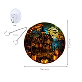 economico Decorazioni Appese e da Tavolo per Halloween-gancio acrilico della decorazione della casa della finestra del castello del corvo della zucca di Halloween