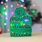 economico Luci di Natale-natale per bambini decorazione per adulti cappello led cappello di natale bagliore natale berretti in maglia unisex vacanza bagliore maglioni regali di natale ornamenti del partito di capodanno