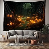 halpa halloween seinävaatteita-halloween koristeet kuvakudos jack o lyhty kurpitsa sisustus seinä taide suuri riippuva kuvakudos seinämaalaus sisustus valokuva tausta peitto verho koti makuuhuone olohuone lepakko kummitus talo