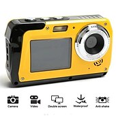 cheap Camera &amp; Photo-4K30FPS Waterproof Camera 56MP Underwater Cameras UHD Video Recorder Selfie IPS Dual Screens(3/2) 10FT Waterproof Digital Camera for Snorkeling on Vacation 1700mAh