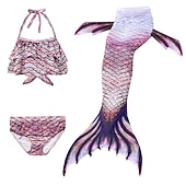 olcso Lányok jelmezei-Sellő Ariel Mermaid Tails Fürdőruha Bikini Hableány Szabadság for Lány Gyermek Álarcos mulatság